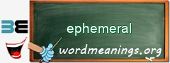 WordMeaning blackboard for ephemeral